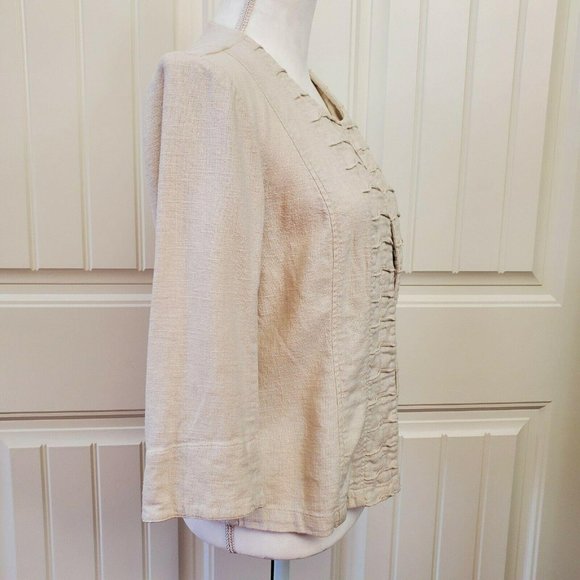 Coldwater Creek Womens Jacket Cropped Beige Size 8 - Picture 3 of 8